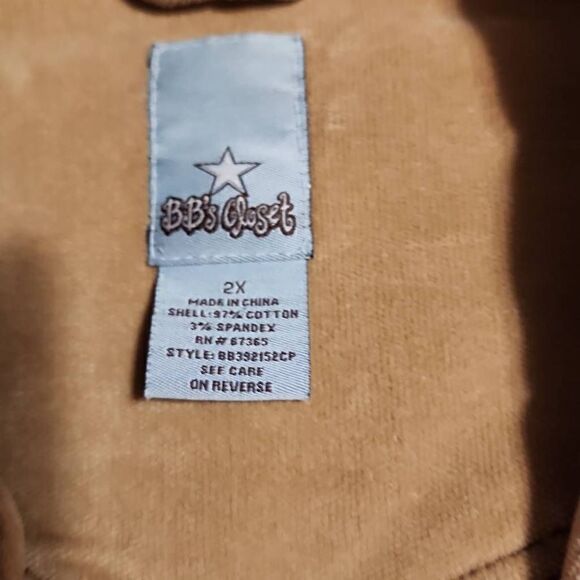 BB's Closet Women's Biege Corduroy Distressed Blazer in Size 2X - Picture 6 of 12